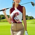 thumbnail image 3 of HOMYGIFTS Custom Face Women's Sleeveless Golf Polo – Golf & Wine Design for Ladies, 3 of 16