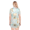 thumbnail image 3 of Women Silk Pajama Sets Causal Outings Fashion Bears with Love Letters Pattern Home, 3 of 7