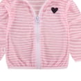 thumbnail image 4 of Mifsaly Boys Girls Lightweight Hooded Jacket Toddler Kids Full Zip Striped Sun Protection Hoodie Cute Heart Embroidery Breathable Long Sleeve Outerwear, 4 of 4