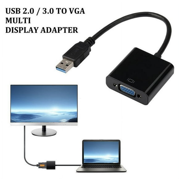 Newly Upgraded Version Usb 2.0/3.0 To Vga Multi-Display Adapter Converter External Video Graphic Card External Graphic Card Video Multi-Display Black