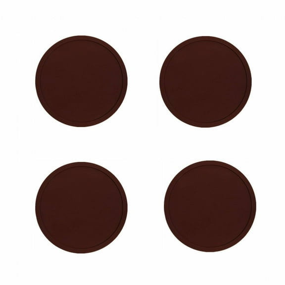 AUQ Silicone Coasters,Stylish Non-Slip Design Coasters for Drinks,Protects From Heat Damage Cup Coaster,Brown