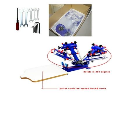 Desktop Four-Color One-Station Single-Wheel Screen Printing Machine
