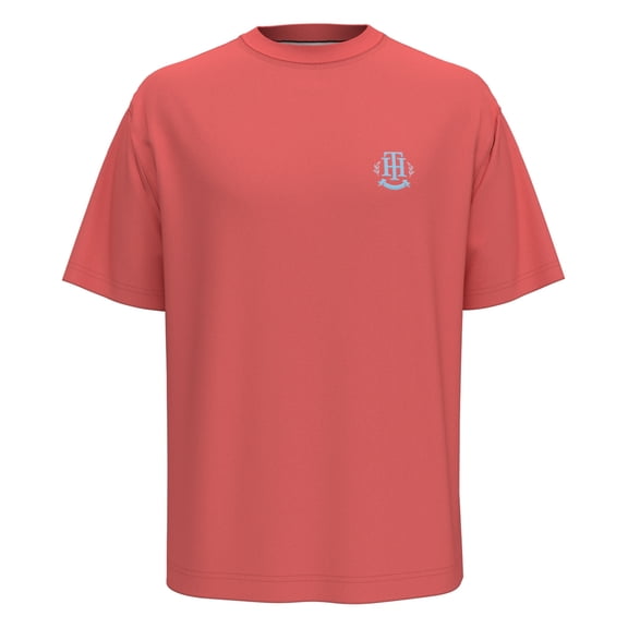 Tommy Hilfiger Men's Jersey Monogram Short Sleeve TShirt Pink Size Medium