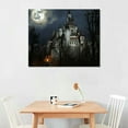 thumbnail image 2 of Nawypu Medieval Architecture - Gothic Castle Of Dracula's Castle - Romania Mystical Night View Poster Wall Art Painting Canvas Wall Decor Modern Family Home Bedroom Background Decor, 2 of 4