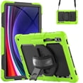 thumbnail image 2 of TECH CIRCLE 3-in-1 Case for Galaxy Tab S9 Ultra 2023 Tablet SM-X910 14.6", Shockproof Multifunctional Case with Screen Protector/Pen Holder/Rotate Kickstand/Adjustable Hand Strap/Shoulder Strap, Green, 2 of 8