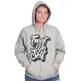 thumbnail image 5 of Treat Yo Self Funny Parks Rec Quote Zip Hoodie Sweatshirt Women Brisco Brands L, 5 of 6