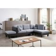 thumbnail image 5 of Nathaniel Home Contemporary L-Shaped Faux Leather Living Room Set, Black/Gray, 5 of 11