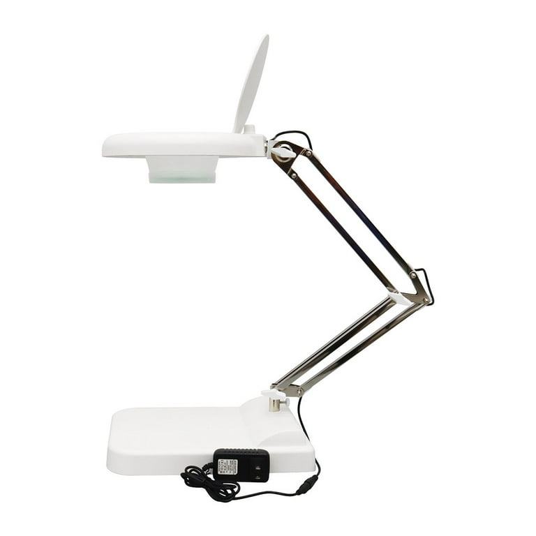 TECHTONGDA 20X Benchtop LED Magnifier Cross Holder White Glass Lens Lamp  Magnifying lamp Table Magnifier Lamp Read Repair Tool 
