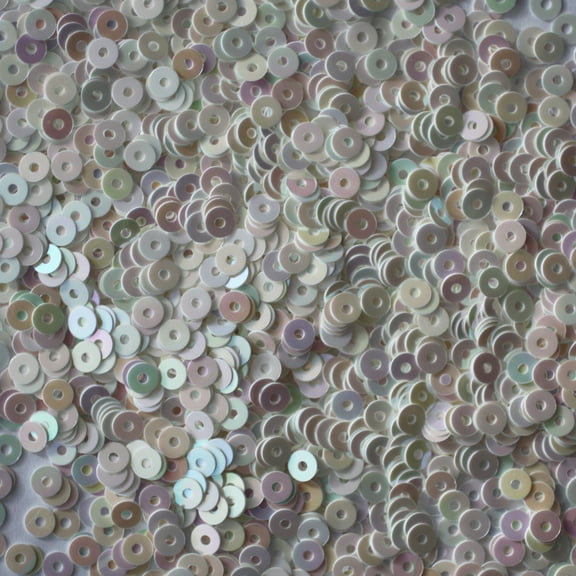White Sequins 3mm Opaque Rainbow Iris Made in USA