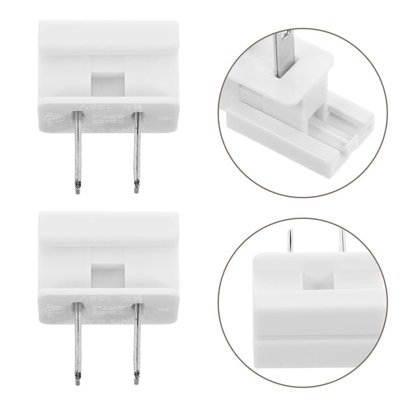 CTIRCHIU White Plastic Lamp Cord Flat Plug, Low Profile Design, Quick Connect, Stable Fit, 8A 125V, 4Pcs