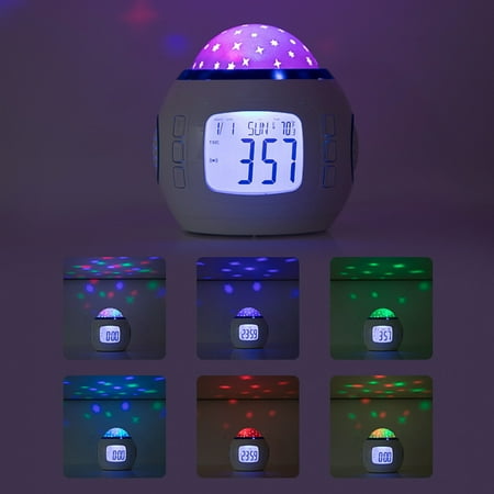 Digital Star Night Light Projector Led Lamp Kids Bedroom Alarm Clock Music New