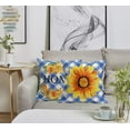 thumbnail image 2 of Sunflower Flower Pillow Covers 18x18 Inch Blue Yellow Farmhouse Pillow Covers Home Floral Pillow Cases Outdoor Buffalo 001 Pillow Cover, 2 of 6