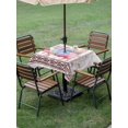 thumbnail image 4 of Outdoor Tablecloth with Umbrella Hole for Patio/Picnic/Party/Camping, Farmhouse Wildflowers Waterproof Table Cloth Square Cover Washable, Spring Watercolor Floral Pigs Pink (54"x 54"), 4 of 9