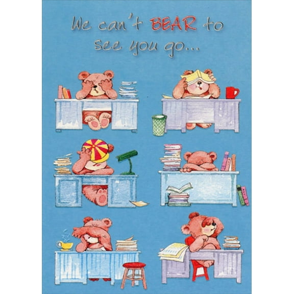 Designer Greetings Can't Bear to See You Go Funny / Humorous Goodbye / Good Luck Card