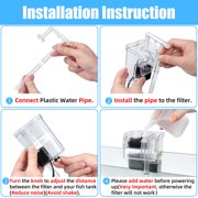 AQUANEAT Aquarium Filter Hang on HOB Power Filter 5 Gallon Small Fish Tank Filter