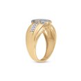 thumbnail image 4 of FB Jewels 10kt Yellow Gold Mens Round Diamond Offset Square Cluster Ring 1/3 Cttw, 4 of 4