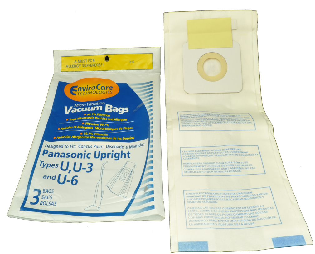 Panasonic Style U, U3, and U6 Vacuum Cleaner Bags Walmart Canada