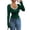 Green, variant on Women'S Sweetheart Neck Fitted T Shirts Long Bell Sleeve Ribbed Knit Tops Brown XL