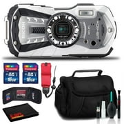 RICOH WG-40W Waterproof Digital Camera with Padded Case and Float Strap