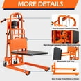 thumbnail image 3 of AECOJOY Material Lift Winch Stacker,500 Lbs Capacity Manual Pallet Truck Dolly with Lockable Swivel Casters 35" Max Lift Height– Ideal for Warehouse, Workshop and Garage Use, 3 of 11