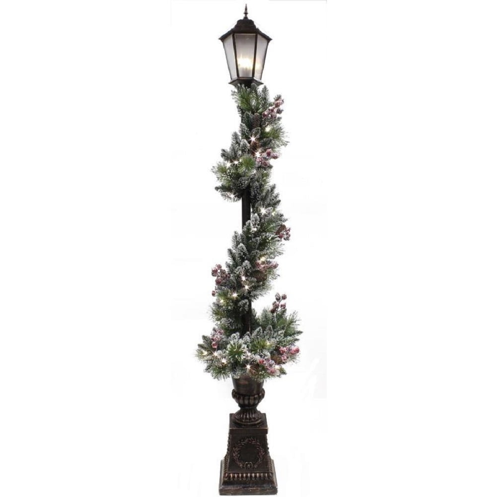 Holiday Living 7 ft PreLit Frosted Pine Lamp Post