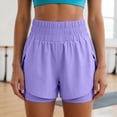 thumbnail image 6 of COMVALUE Women's Athletic Running Shorts (Purple, L), 6 of 9