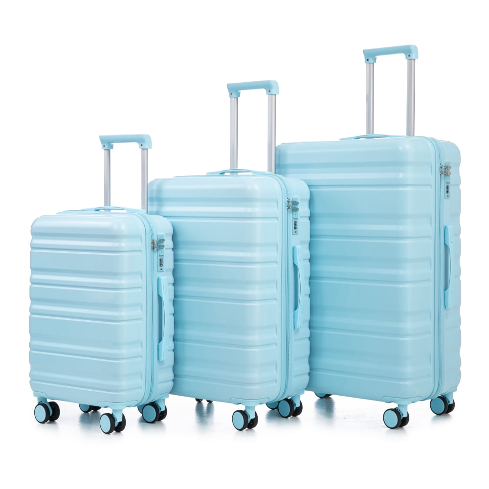 HomePerch 3-Piece ABS Spinner Luggage Set, 20"/24"/28" Lightweight Hard Shell Suitcases, Airline Approved Carry-On, 360° Spinner Wheels, Waterproof Travel Set
