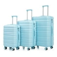 thumbnail image 3 of HomePerch 3-Piece ABS Spinner Luggage Set, 20"/24"/28" Lightweight Hard Shell Suitcases, Airline Approved Carry-On, 360° Spinner Wheels, Waterproof Travel Set, 3 of 14