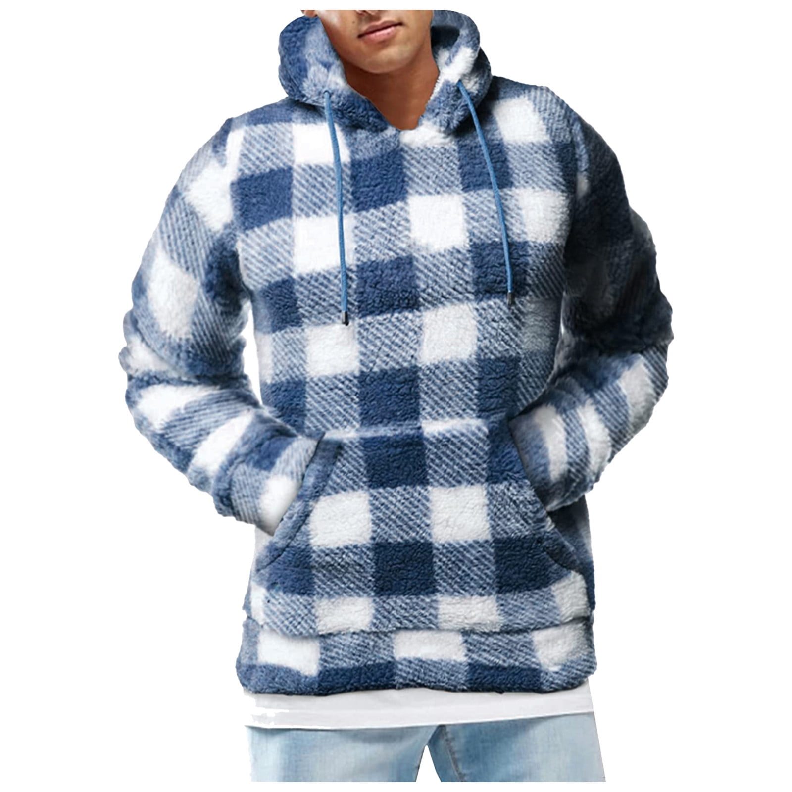 checkered fuzzy sweater