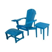 W Unlimited SW2101SB-CHOTET 6 in. Earth Adirondack Backyard Chair with Phone & Cup Holder, Sky Blue