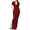 Wine red, variant on Women Sexy V Neck Bodycon Maxi Dress Short Sleeve Ruched Summer Dress