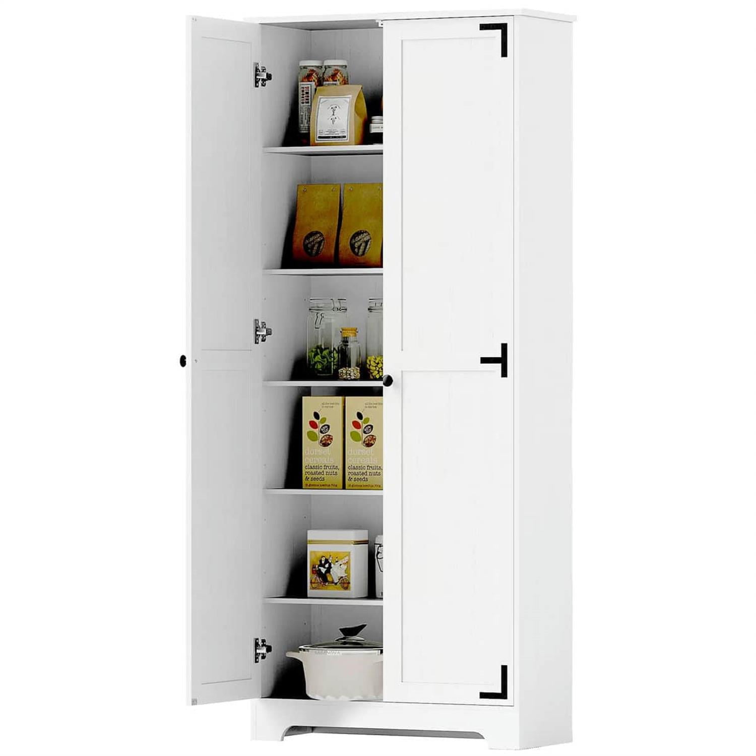 Demi Bonn 71" Large Kitchen Pantry Cabinet, Freestanding Storage with 6 Adjustable Shelves for Home Organization, White
