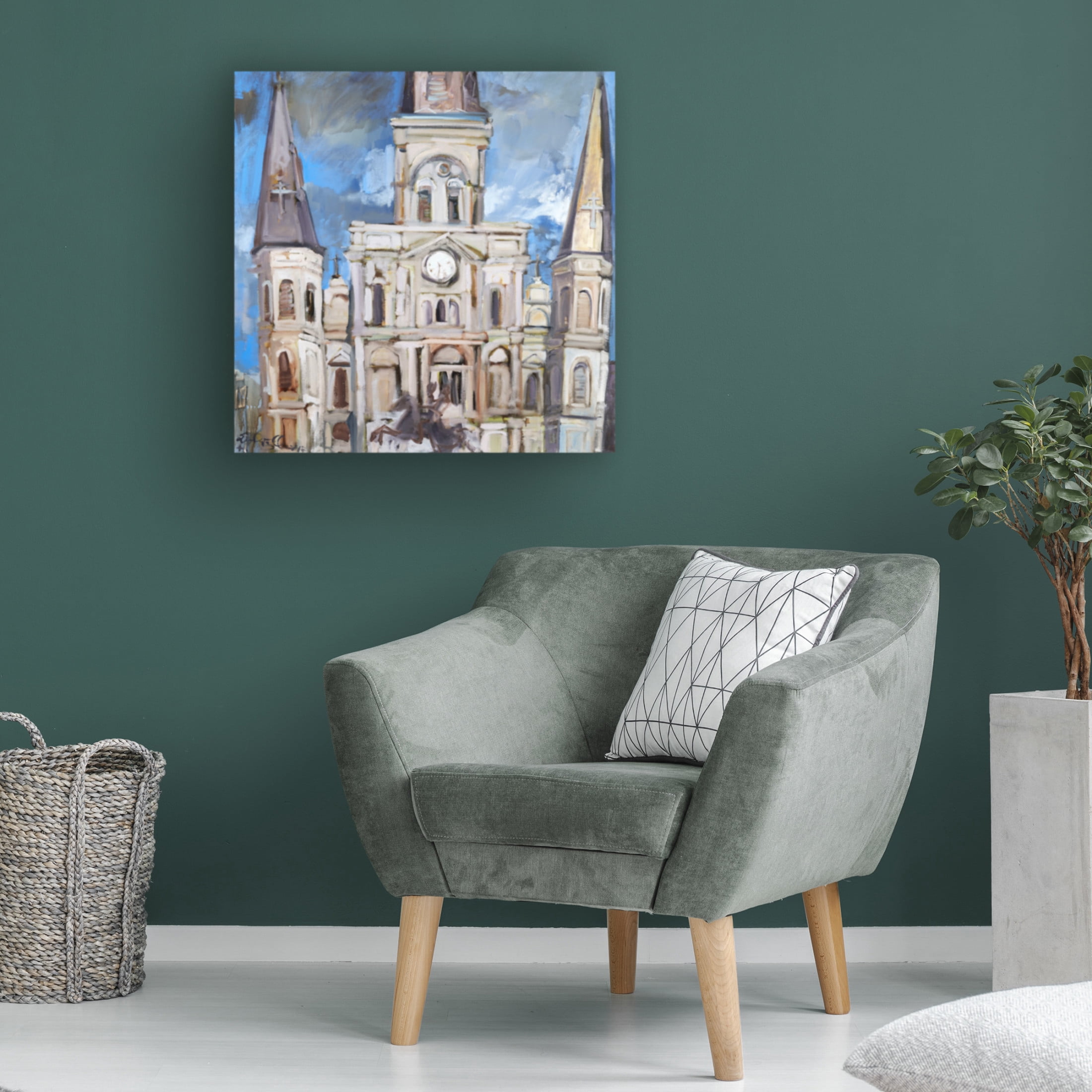 Canvas Wall Art - Erin McGee Ferrell 'Saint Louis Cathedral II' Wall Art for Living Room, Bedroom, or Office Décor by Trademark Fine Art - 18 x 18 Inches