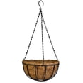 thumbnail image 1 of Macetero colgante de metal con forro de coco y forro de fibra de coco Soporte de flores para porche Percha para macetas - 8 pulgadas sidaley  HA3674-01B, 1 of 6