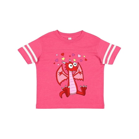 

Inktastic Happy Valentine Cute Red Cartoon Dragon with Hearts Gift Toddler Boy or Toddler Girl T-Shirt