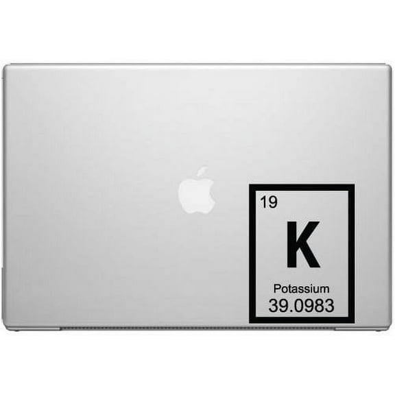 Potassium Periodic Element Science Macbook Car Tablet Art - Black Vinyl Decal for 13" Macbook