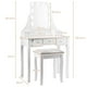 thumbnail image 3 of Costway Set Tocador con Espejo Rectangular y Taburete Mesa para Maquillarse con 10 Bombillas LED Blanco 80 x 40 x 135,5 cm, 3 of 10