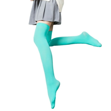 

Solid Color Thigh High Socks Non-slip Striped Knee High Socks Sexy Thigh High Stockings