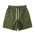 thumbnail image 4 of Vedolay Mens Summer Solid Color Loose Straight Elastic Waists Shorts,Green 3XL, 4 of 5
