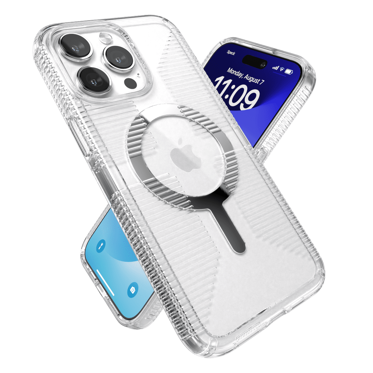 Speck Gemshell Grip Shock-Resistant Slim Cell Phone Case for Apple iPhone 15 Pro Max, Clear