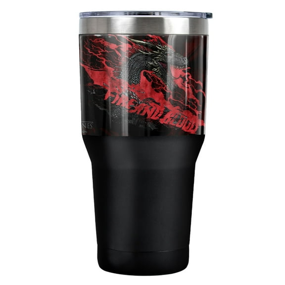 Game of Thrones Dragon Fire And Blood Stainless Steel Tumbler 30 oz Coffee Travel Cup, Vacuum Insulated & Double Wall with Leakproof Sliding Lid