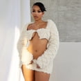 thumbnail image 2 of Faux Fur Cardigan & Skirt Set (M, MintBlue), 2 of 10