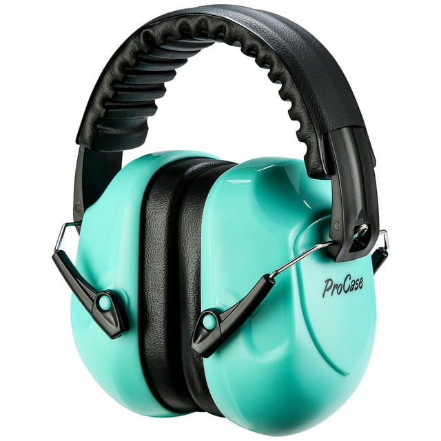 Orejeras con reducción de ruido ProCase Sound Proof NRR 28 dB, color verde azulado