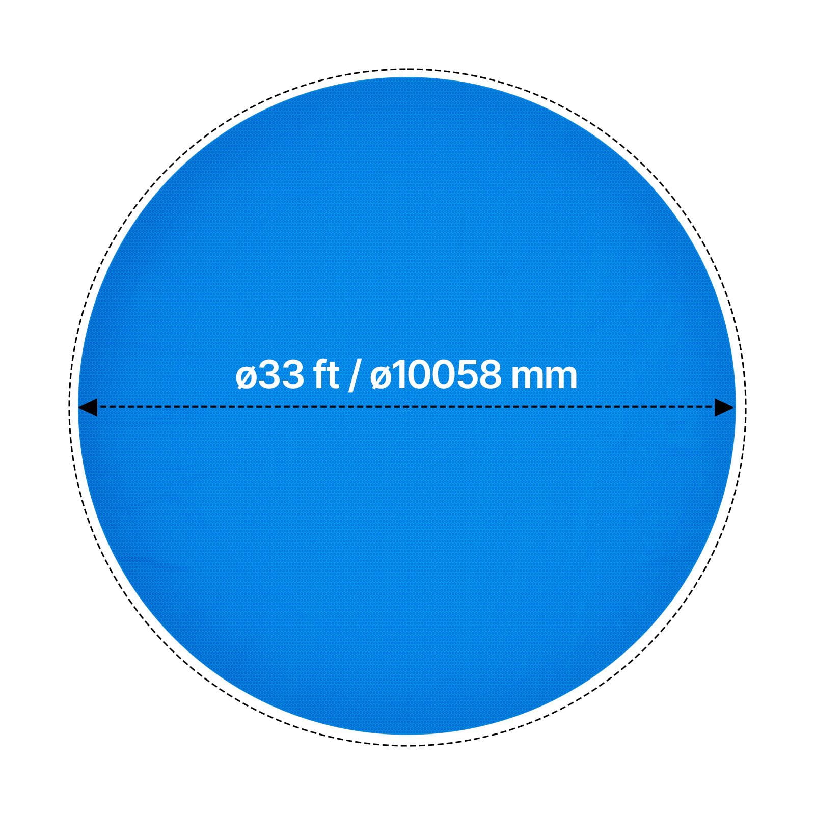 Solar Pool Cover, 33 ft Round Pool Bubble Cover, 8 Mil Pools Solar Blanket with Bubble & PE Material, Daytime Heat Absorption, Nighttime Heat Retention, Heat Retaining Solars Covers, Blue