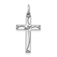 thumbnail image 1 of FB Jewels Sterling Silver Rhodium-plated Laser Designed Cross Pendant, 1 of 2