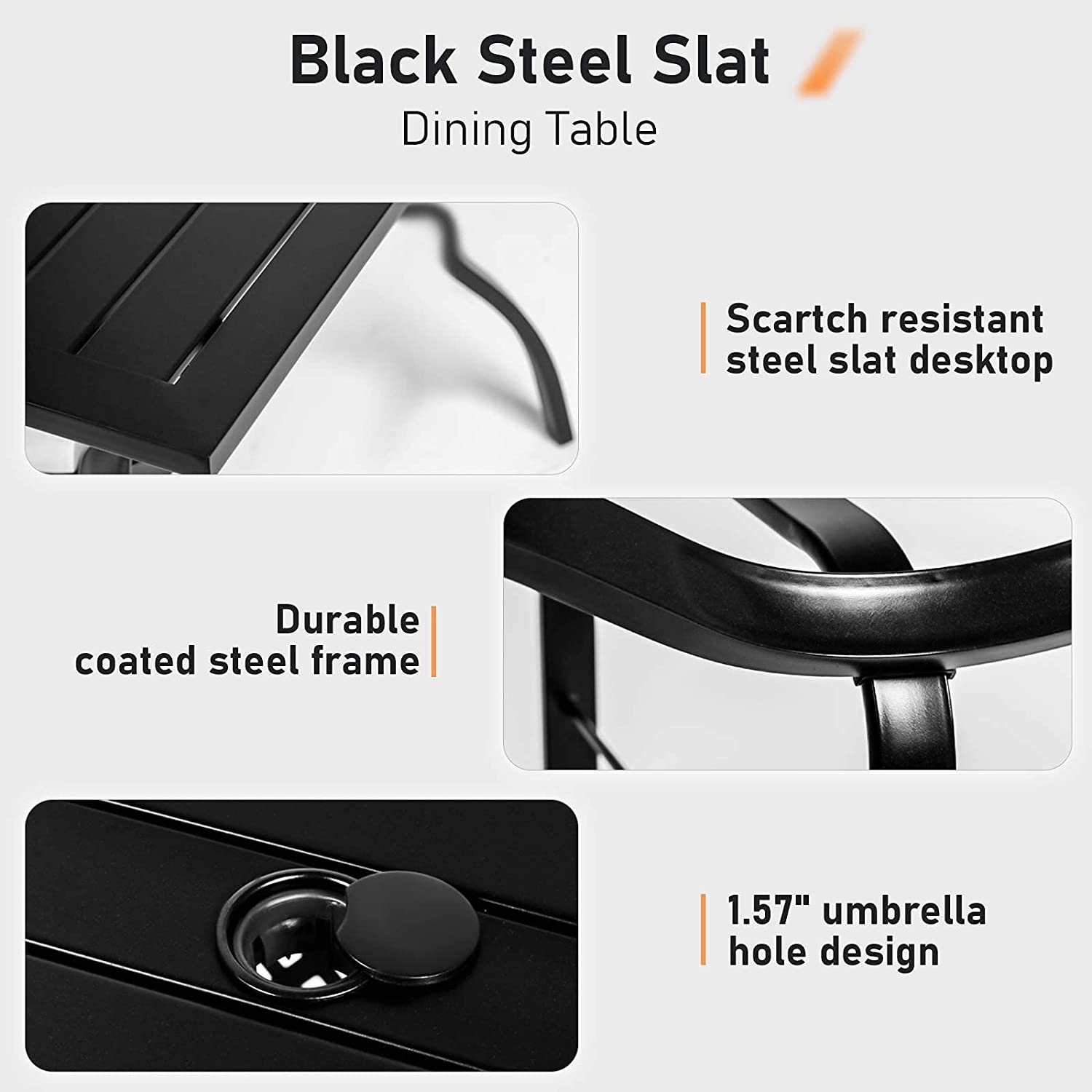 Buy SUNCROWN 7Piece Outdoor Wrought Iron Chairs and Table Patio Dining Furniture Set 6