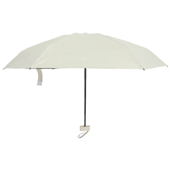 WHAMVOX Compact Sun Umbrella with Beige Pongee Material Uv Protection 1Pcs