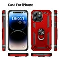 thumbnail image 3 of For iPhone 16 Case ,Heavy Duty Shockproof Body Phone Cover Built in Metal Rotated Magnetic Ring Holder Kickstand,Dustproof,Anti-Scratch,Dual Layer Military-Grade Drop protection,Red, 3 of 7