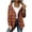 Orange, variant on Women Plaid Shirts Jacket Lightweight Fleece Lined Hooded Shacket Long Sleeve Button down Warm Coat for Fall Winter(Orange,Large)