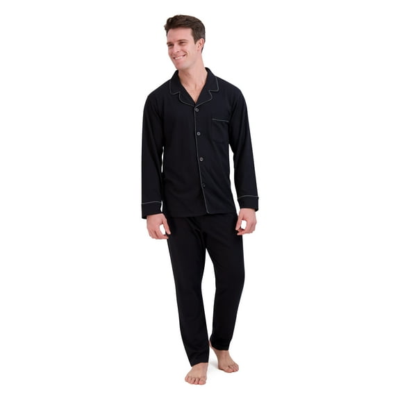 Hanes Men’s Ultrasoft Breathable Cotton Modal Stretch Knit Pajama Set, 2-Piece, Sizes S-5XL